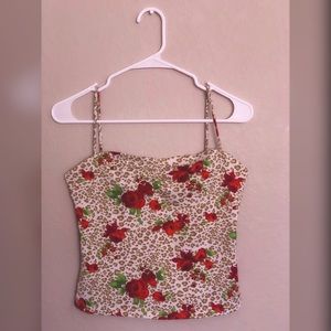 Floral and Cheetah Print Tank Top